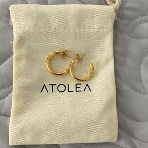 ATOLEA Gold Hoop Earrings NWOT